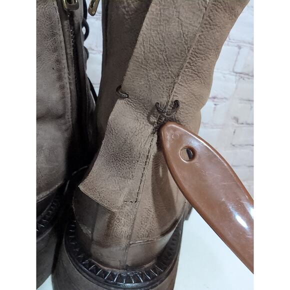 A.S. 98 Boots Lukie Brown Leather Shearling Lined Combat Ankle Boots Sz 40 AS 98 - Picture 6 of 16